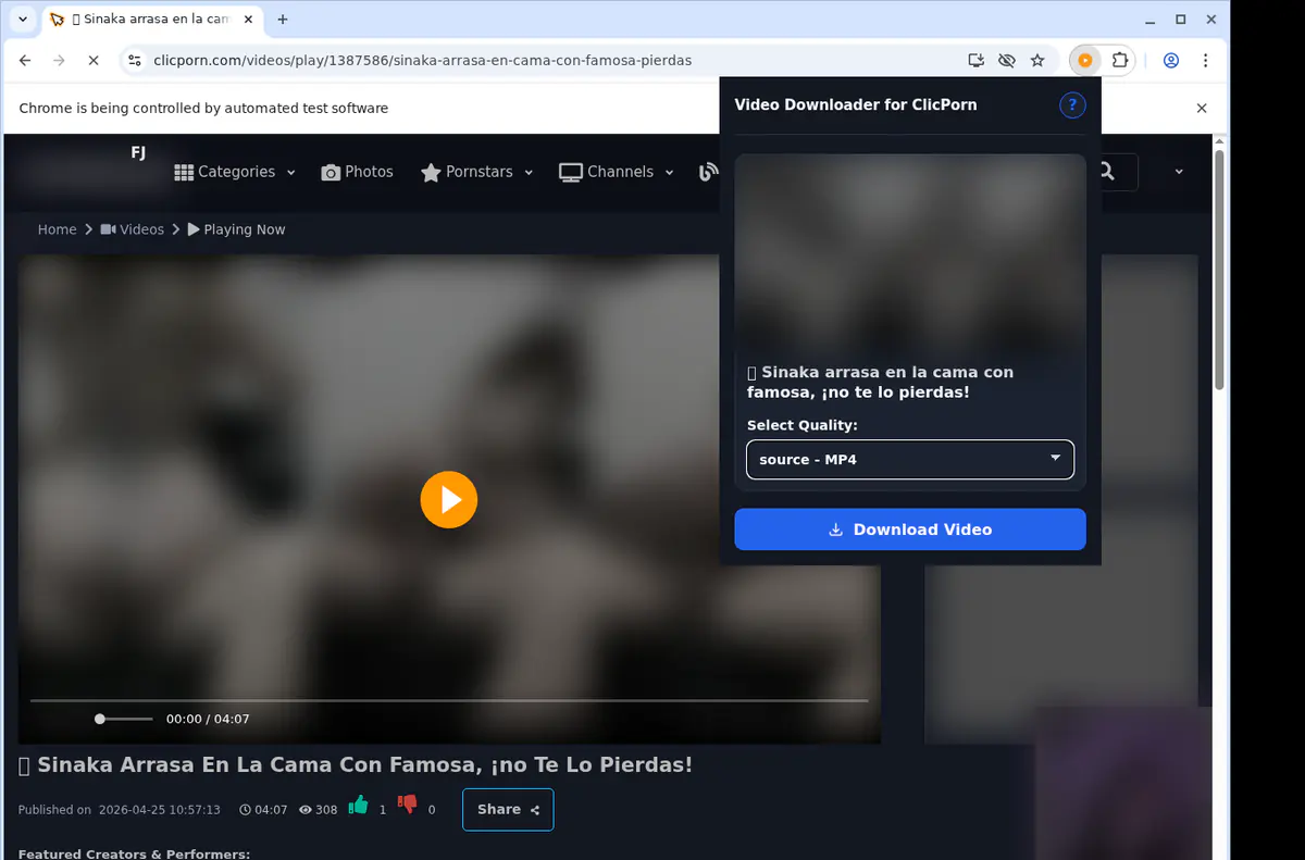 Clicporn Video Downloader browser extension screenshot 3