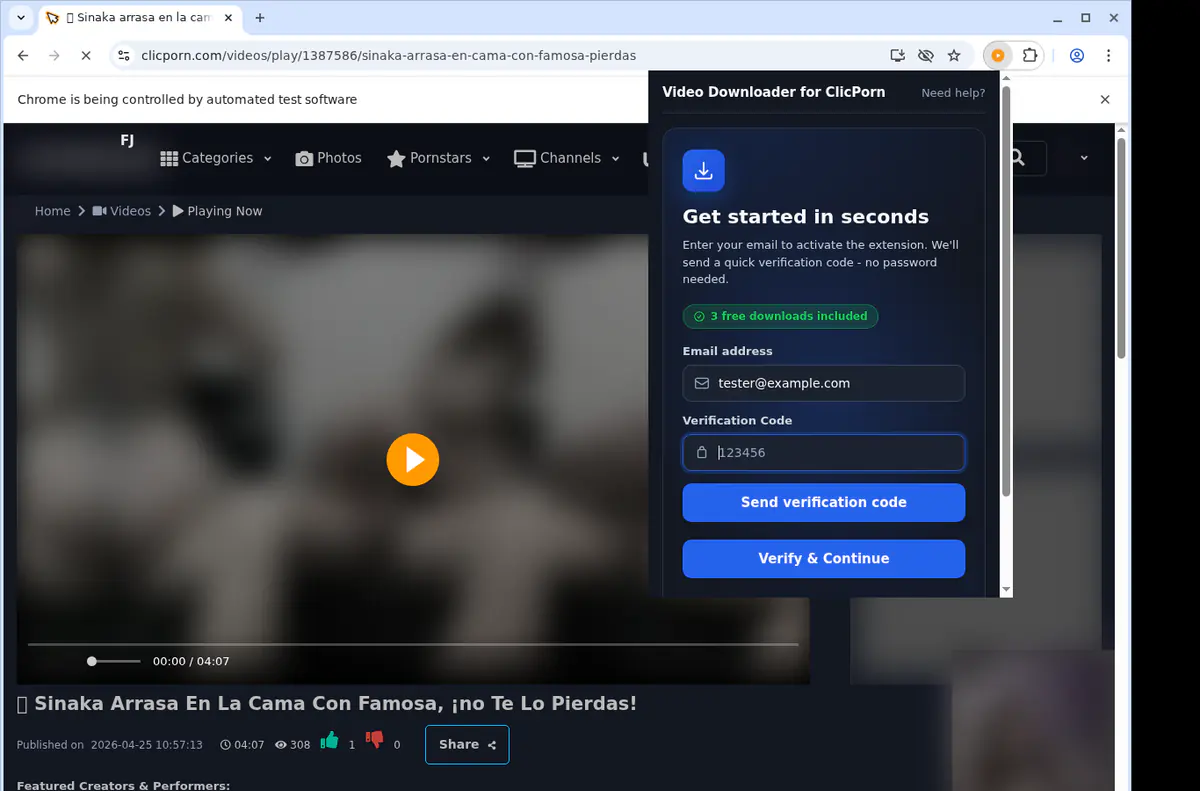 Clicporn Video Downloader browser extension screenshot 4